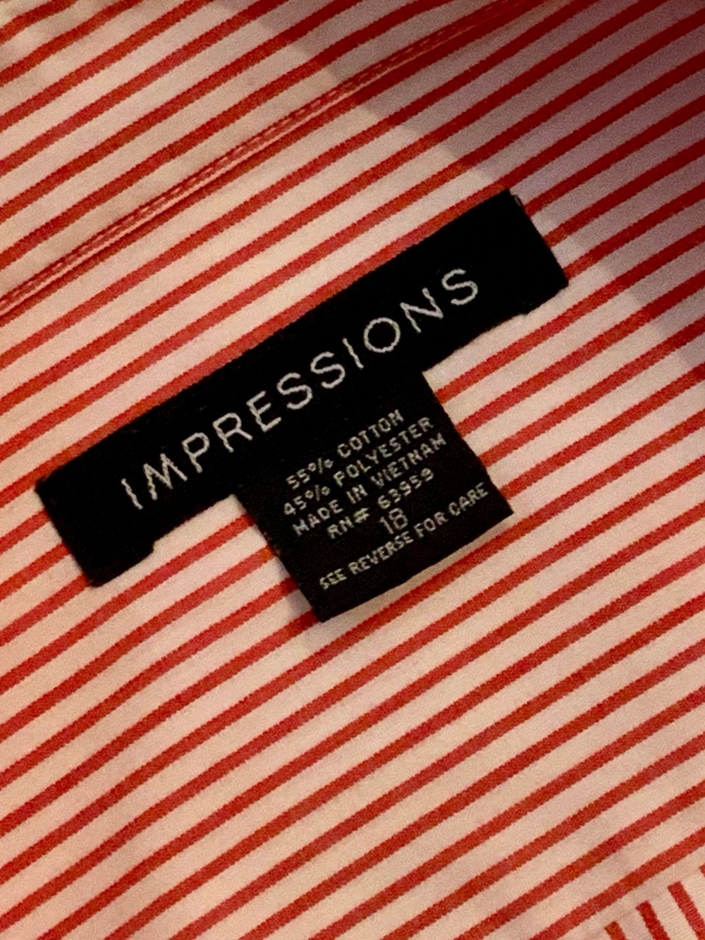 Impressions Striped Red Embroidered Long-Sleeve Button-Up Shirt - Picture 8 of 10
